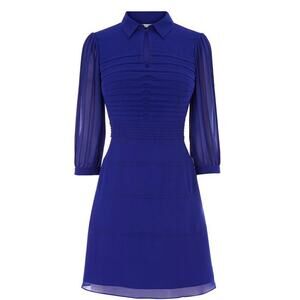 Karen Millen Pleat Front Dress in Cobalt Blue Size 4